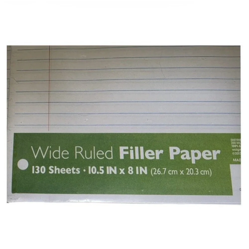 2x Wexford Wide Ruled Filler Paper, 130 Sheets, 10.5 in x 8 in
